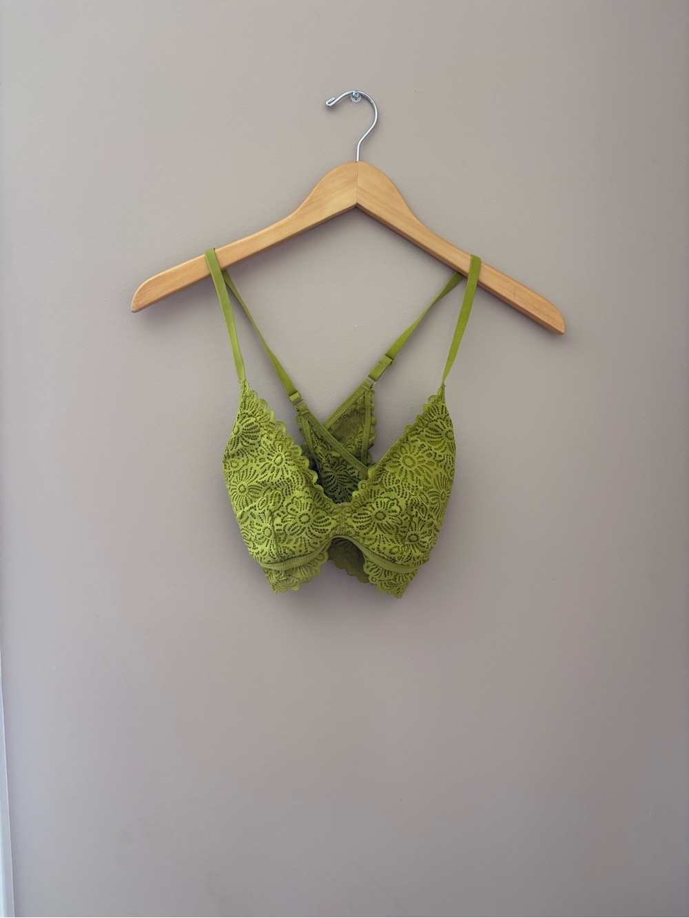 Auden Lace Bralette/Bra - Olive Green Sz S